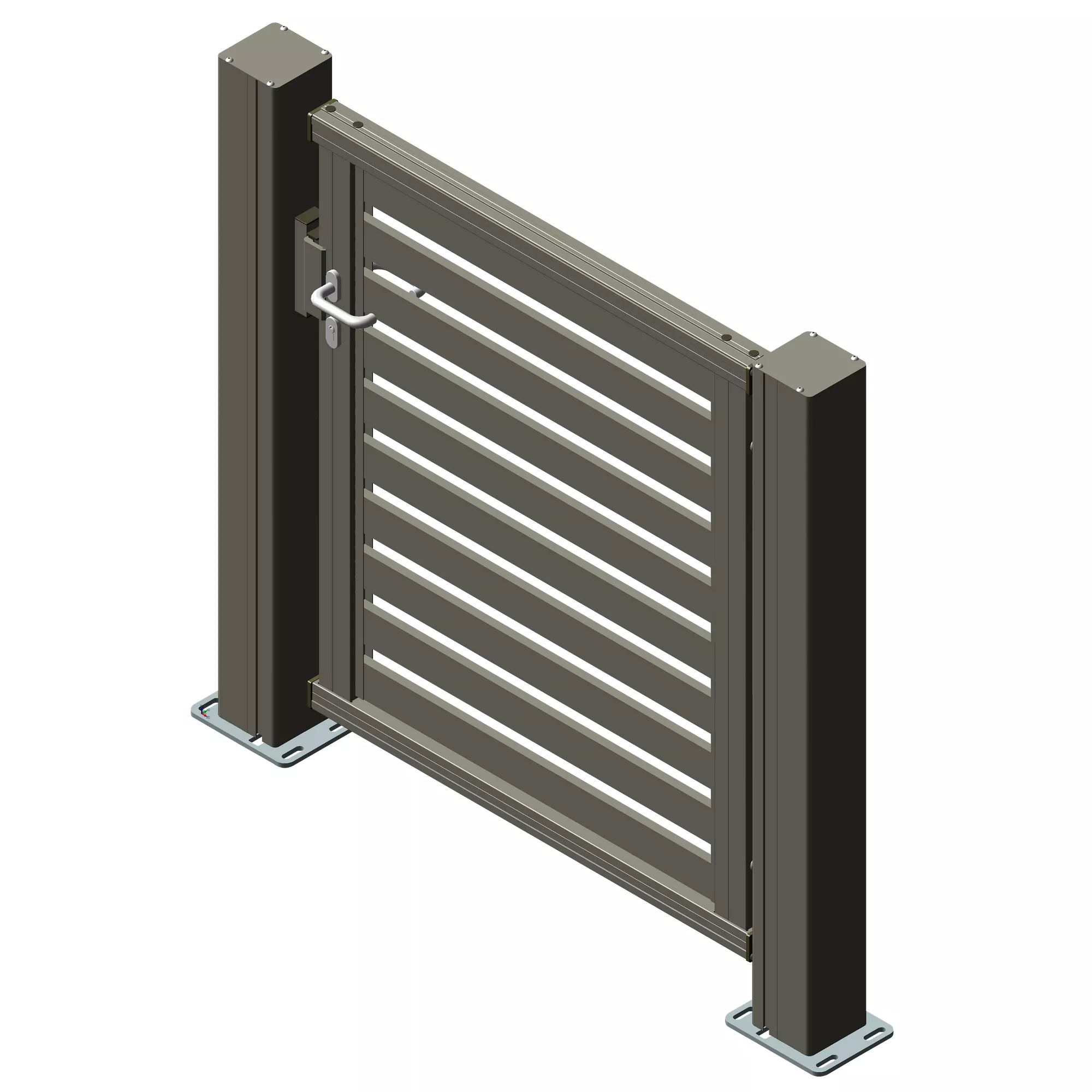 Bild von Alberts Einzeltor 'Mosaik' links 160 x 200 cm Aluminium Profile mit zwei Pfosten