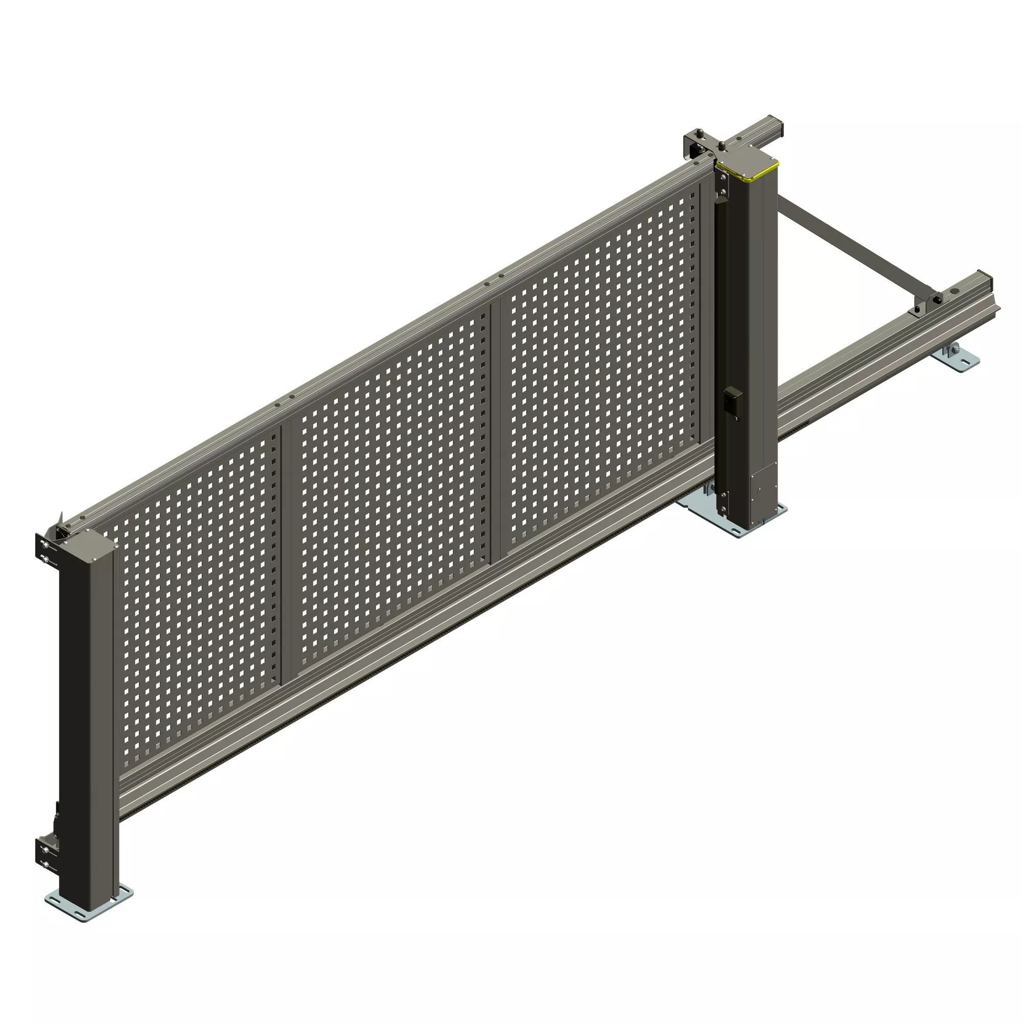 Bild von Alberts Elektrisches Schiebetor 'Mosaik' rechts 300 x 140 cm Aluminium Lochblech freitragend