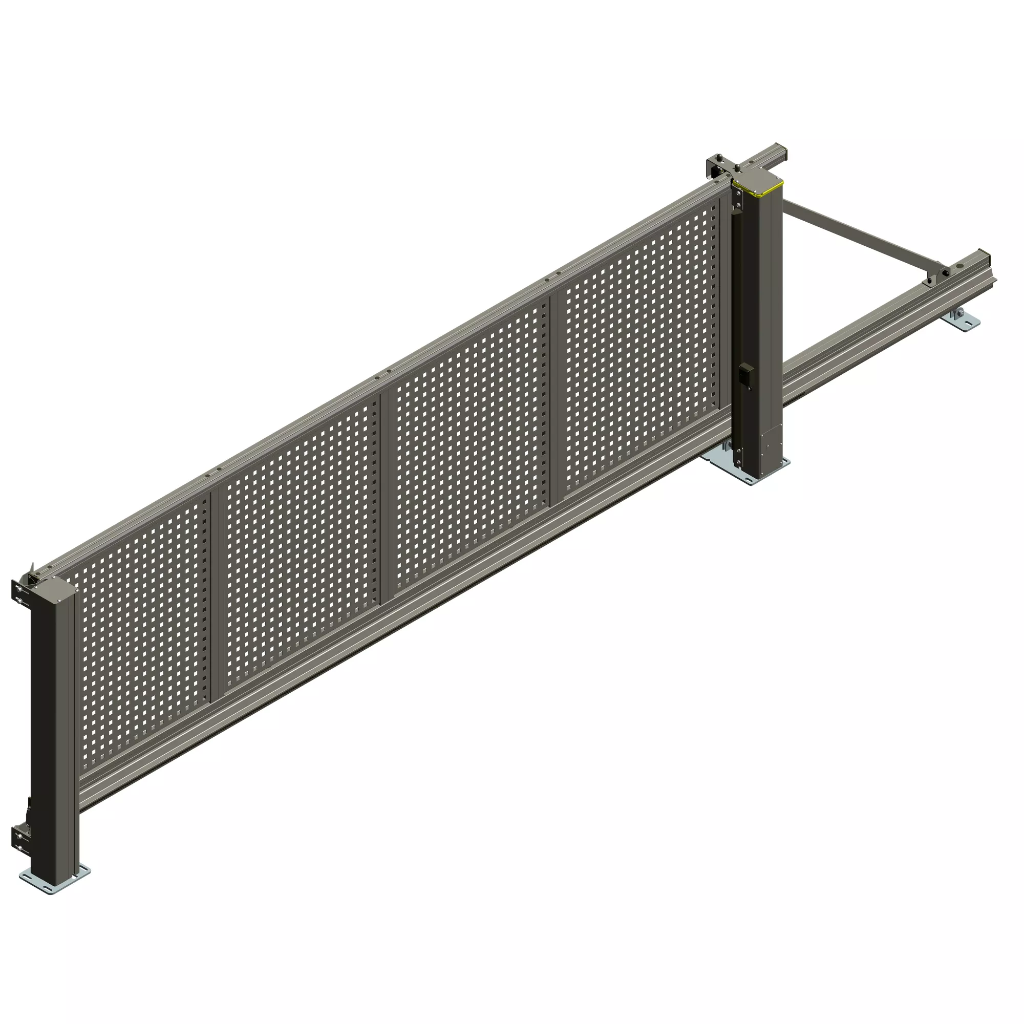 Bild von Alberts Elektrisches Schiebetor 'Mosaik' rechts 400 x 120 cm Aluminium Lochblech freitragend
