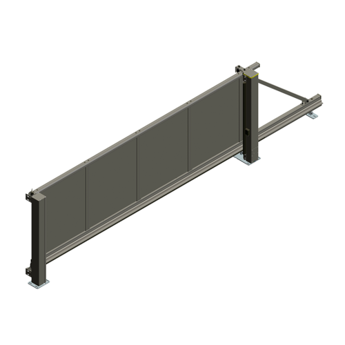 Bild von Alberts Elektrisches Schiebetor 'Mosaik' rechts 400 x 160 cm – Aluminium Glattblech freitragend
