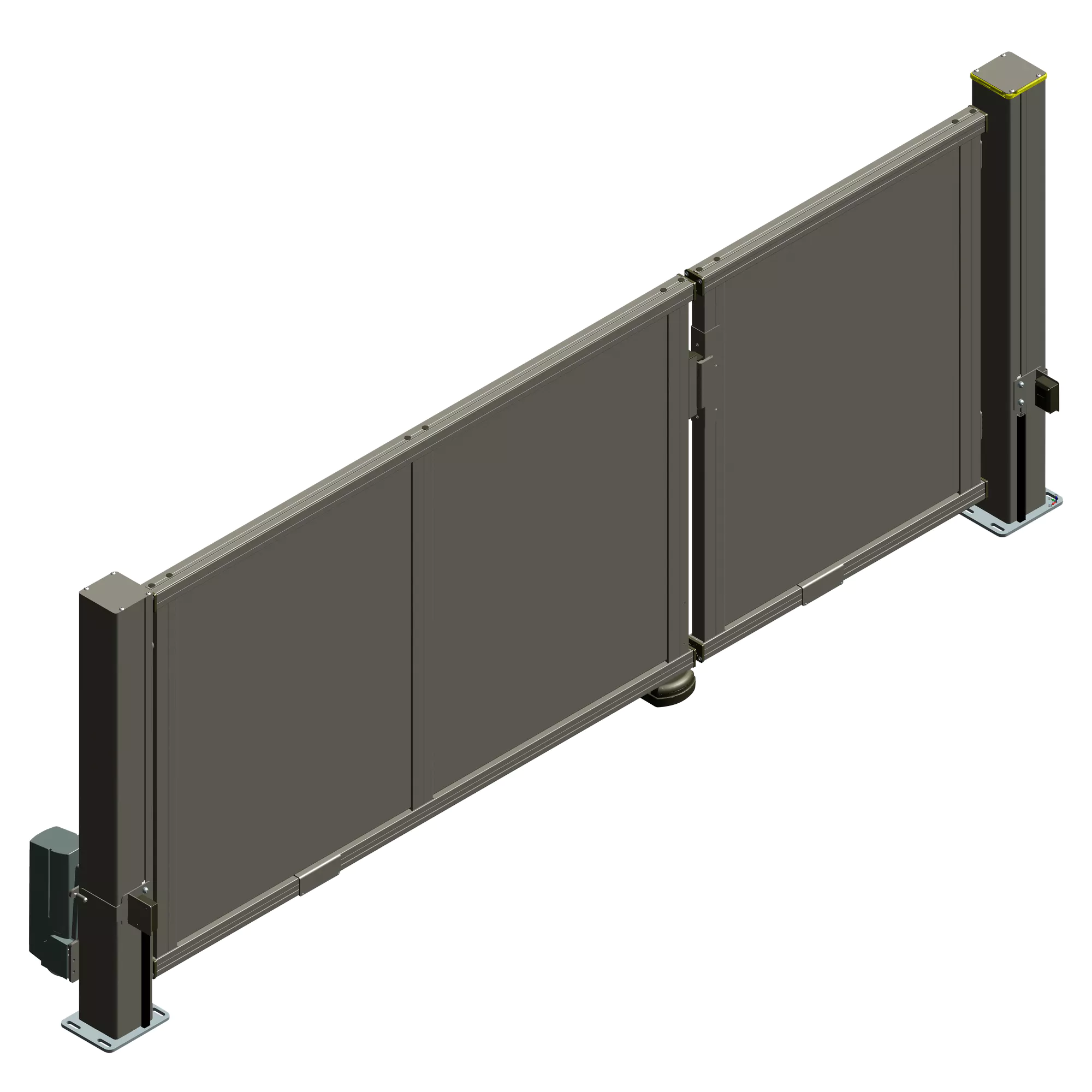 Bild von Alberts Elektrisches Doppeltor 'Mosaik' rechts 370 x 200 cm Aluminium Glattblech mit zwei Pfosten