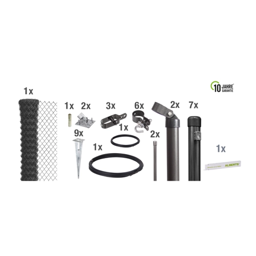 Bild von Alberts Maschendrahtgeflecht-Set anthrazit Ø 2,8 mm 100 x 1500 cm