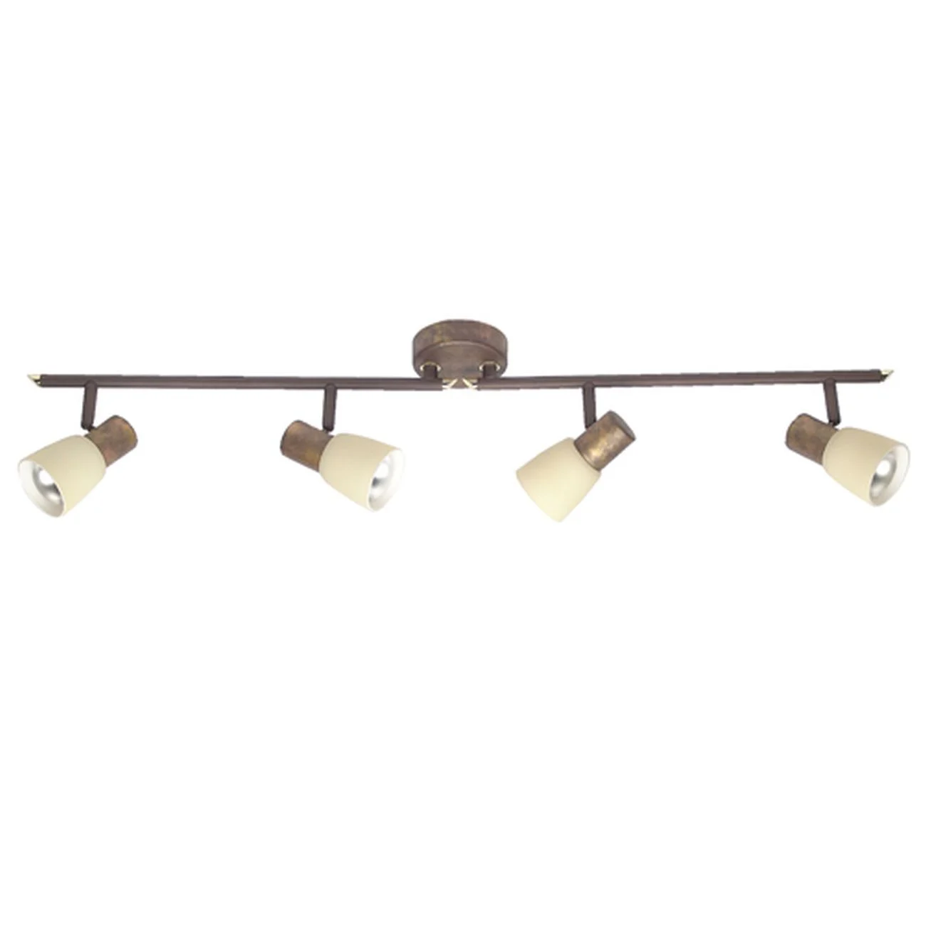 Bild von BRILLIANT Lampe Luca Spotrohr 4flg altkupfer/champagner | 4x R50, E14, 40W, geeignet für Reflektorlampen (nicht enthalten) | Arme drehbar/Köpfe schwenkbar