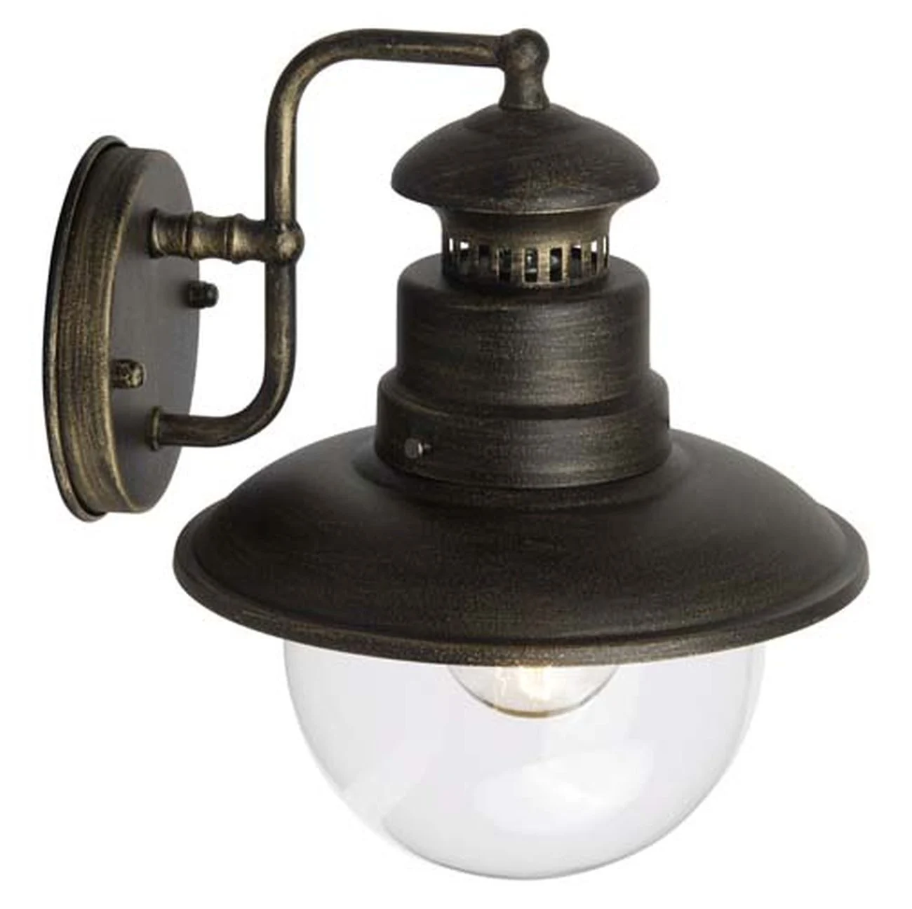 Bild von BRILLIANT Lampe Artu Außenwandleuchte hängend schwarz gold | 1x A60, E27, 60W, geeignet für Normallampen (nicht enthalten) | IP-Schutzart: 44 - spritzwassergeschützt