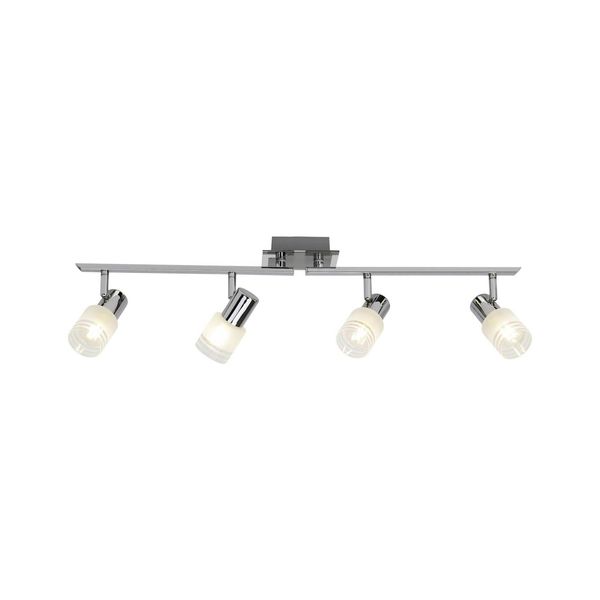 Bild von BRILLIANT Lampe Lea LED Spotrohr 4flg eisen/chrom/weiß 4x LED-D45, E14, 4W LED-Tropfenlampe inklusive, 450lm, 2700K Arme drehbar Energiesparend und langlebig durch LED-Einsatz