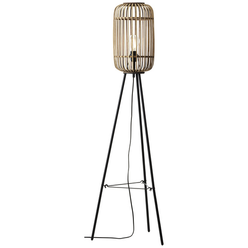 Bild von ZWEITE WAHL | BRILLIANT Lampe Woodrow Standleuchte dreibeinig hellbraun | 1x A60, E27, geeignet für Normallampen (nicht enthalten) | Skala A++ bis E | Mit Fußschalter