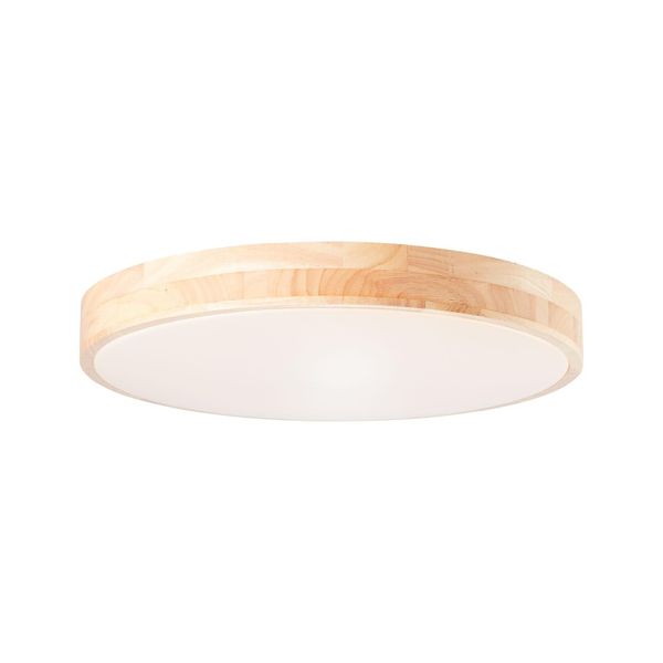 Bild von Brilliant Deckenleuchte Slimline, CCT - über FernbedienungDimmfunktionMemoryfunktionNachtlichtfunktionTimerfunktion, warmweiß - kaltweiß, Slimline LED Wand- und Deckenleuchte 49cm holz hell/weiß Innenleuchten
