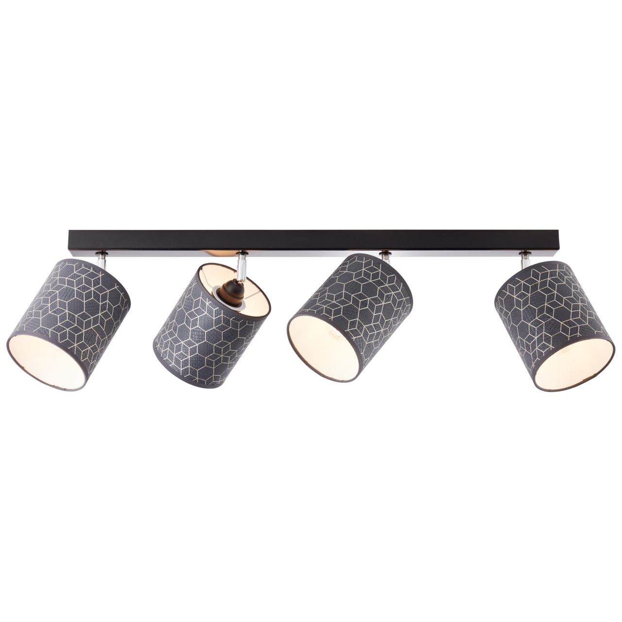 Bild von BRILLIANT Galance Spotbalken 4flg schwarz Innenleuchten,Strahler,-Balken   4x A60, E27, 40W, geeignet für Normallampen (nicht enthalten)   Edler Strukturschirm aus echter Vinyl-Tapete