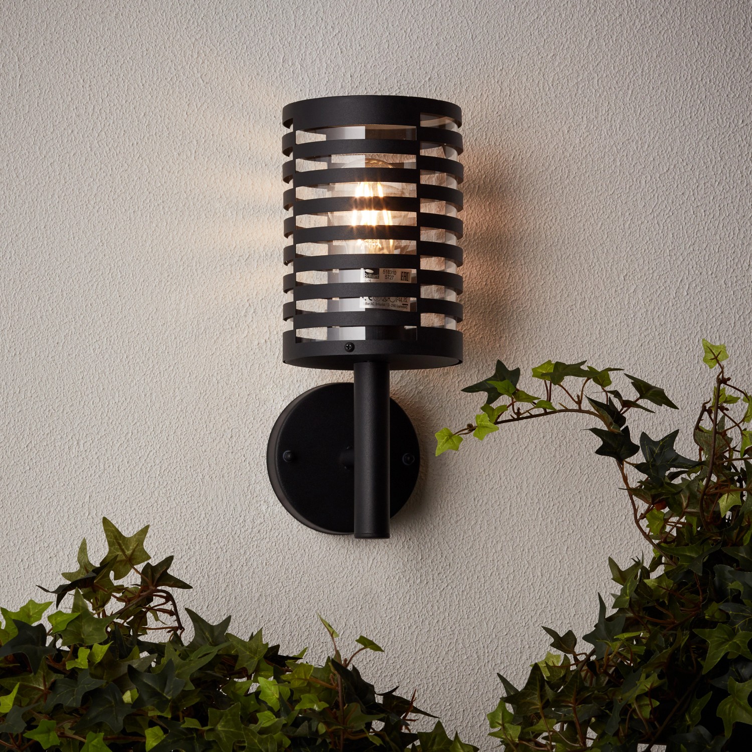 Bild von BRILLIANT Lampe, Venlo Außenwandleuchte schwarz matt, Edelstahl/Kunststoff, 1x A60, E27, 40W,Normallampen (nicht enthalten)