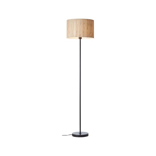Bild von BRILLIANT Lampe, Wimea Standleuchte schwarz/natur, 1x A60, E27, 52W, Mit Fußschalter