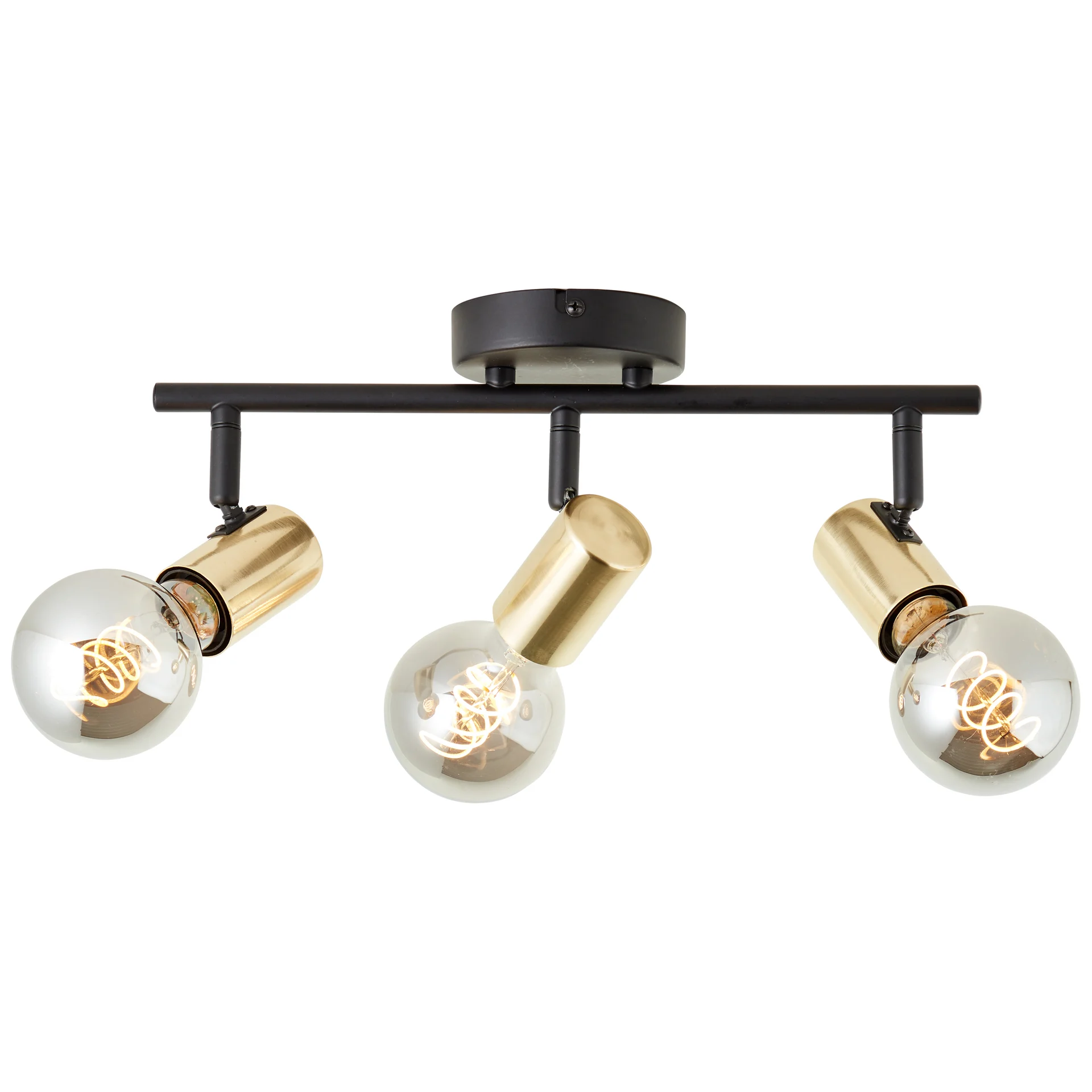 Bild von Brilliant Deckenleuchte Kerry, Kerry Spotrohr 3flg schwarz/messing, Metall, 3x A60, E27, 40 W