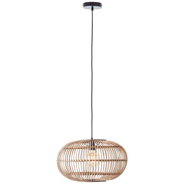 Bild von Brilliant Deckenleuchte Woodball, Woodball Pendelleuchte 1flg schwarz matt/bambus Bambus/Metall braun 1x