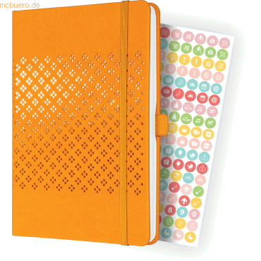 Bild von Sigel Buchkalender SIGEL JOLIE Buchkalender 2024 A5 J4211 mango orange, Stiftschlaufe, Einstecktasche, Leseband, Stickerbogen