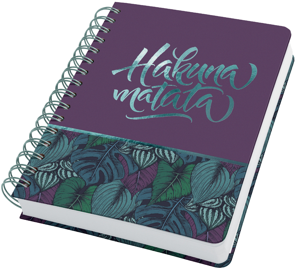 Bild von Sigel Notizbuch mit Spirale Jolie ca. DIN A5 punktraster violett/gruen Hardcover 240 - A5 - Blatt (JN613)