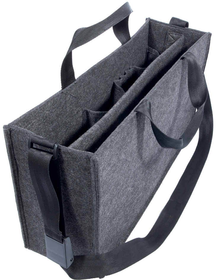 Bild von SIGEL BA411 Desk Sharing Bag Classic, Organizer für mobiles Arbeiten, absolut sicherer Stand: für Laptop und Unterlagen, Synthetischer Filz, dunkelgrau, Large 50 x 15 x 28 cm