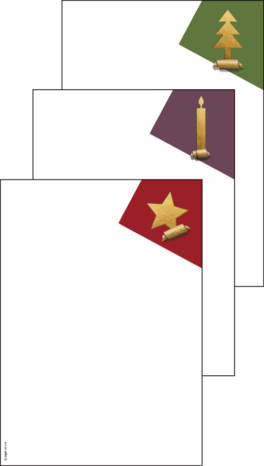 Bild von SIGEL DP410 Briefpapier Weihnachten, 90 g/m², DIN A4, 25 Blatt "Cut-out style", weihnachtliches Motiv, aus nachhaltigem Papier