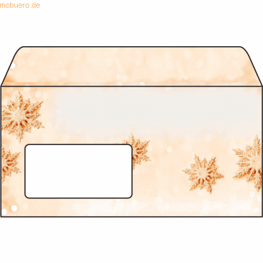 Bild von SIGEL DU234 Briefumschläge Weihnachten | mit goldenen Schneeflocken | DIN lang | 50 Stück | "Golden Snowflakes"