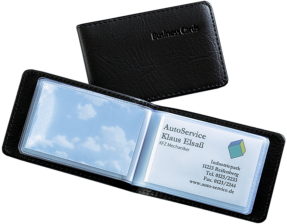Bild von Sigel VZ170 VZ170 Visitenkartenmappe 40 Karten (B x H x T) 110 x 75 x 12 mm Schwarz Kunststoff