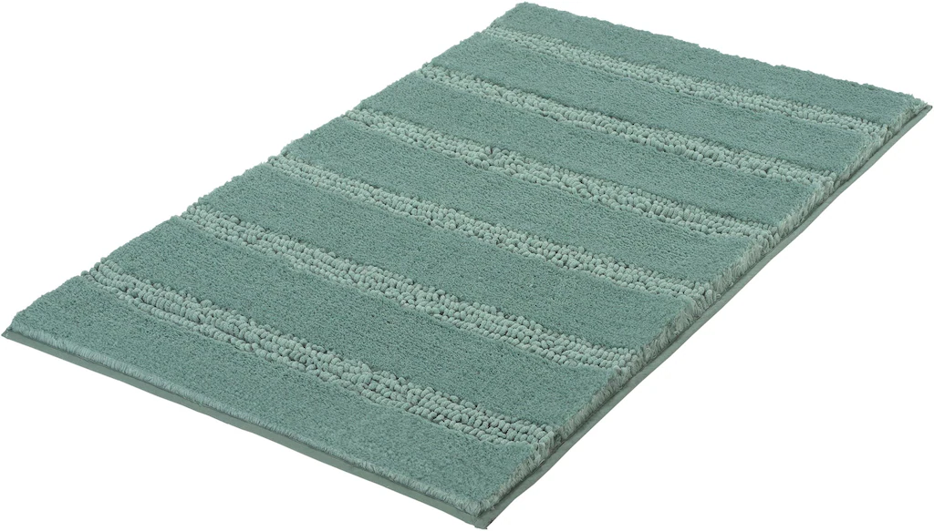 Bild von Kleine Wolke Badematte "Monrovia", rutschhemmend beschichtet, fußbodenheizungsgeeignet, Badteppich, Uni Farben, gestreift, aus Mikrofaser, waschbar