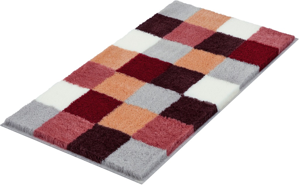 Bild von Kleine Wolke Badematte Caro, Höhe 25 mm, rutschhemmend beschichtet, fußbodenheizungsgeeignet, Kunstfaser, rechteckig, Badteppich, modernes Karo-Muster, Pastell-Farben, waschbar