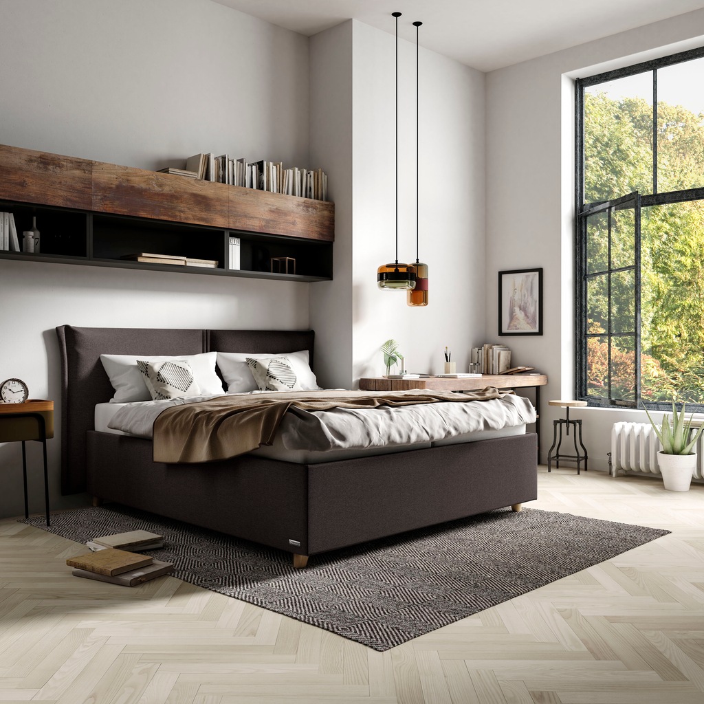 Bild von Schlaraffia Polsterbett "Cavalli", Holzfuß in Eiche