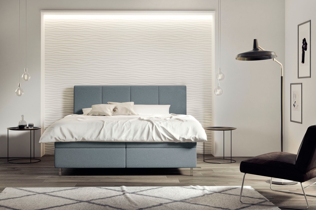 Bild von Schlaraffia Boxspringbett »Saga«, GELTEX® Next Topper, Metallfuß in Chrom, niedriges Kopfteilhöhe 113 cm