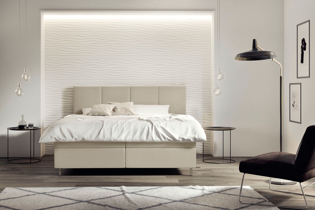 Bild von Schlaraffia Boxspringbett »Saga«, GELTEX® Next Topper, Metallfuß in Chrom, niedriges Kopfteilhöhe 113 cm