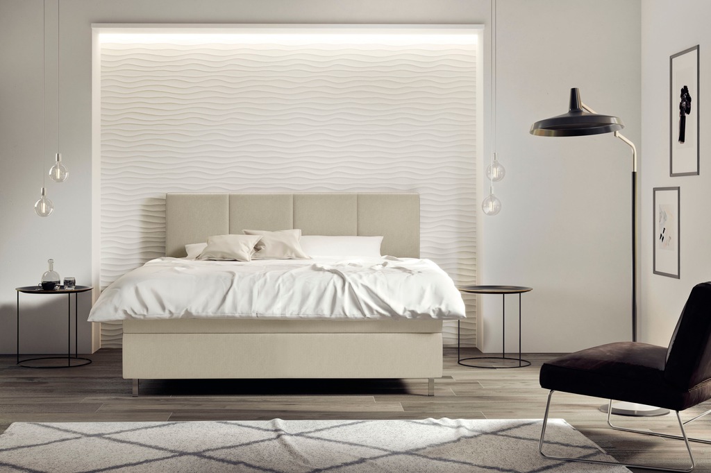Bild von Schlaraffia Boxspringbett »Saga«, GELTEX® Next Topper, Metallfuß in Chrom, niedriges Kopfteilhöhe 113 cm
