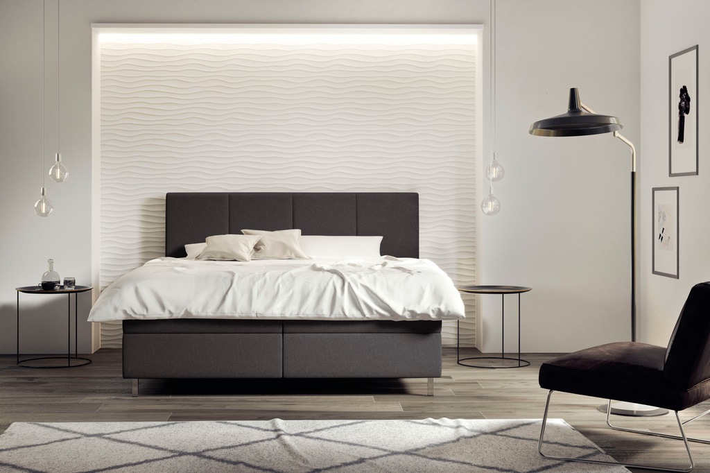 Bild von Schlaraffia Boxspringbett »Saga«, GELTEX® Next Topper, Metallfuß in Chrom, niedriges Kopfteilhöhe 113 cm
