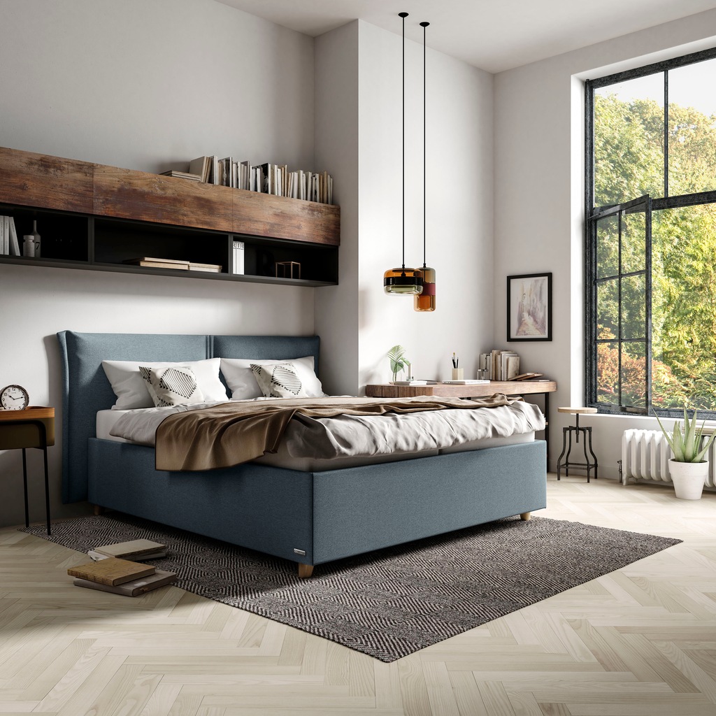 Bild von Schlaraffia Polsterbett "Cavalli", Holzfuß in Eiche