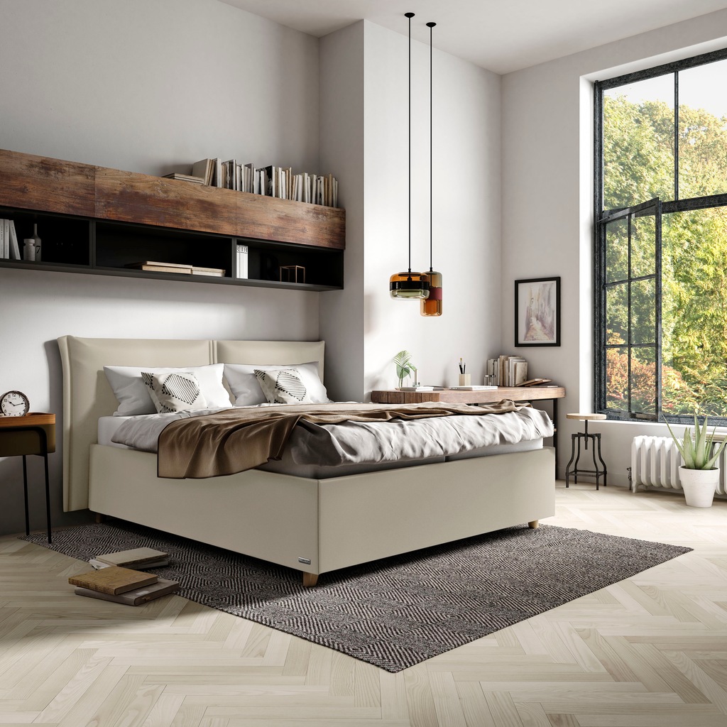 Bild von Schlaraffia Polsterbett "Cavalli", Holzfuß in Eiche