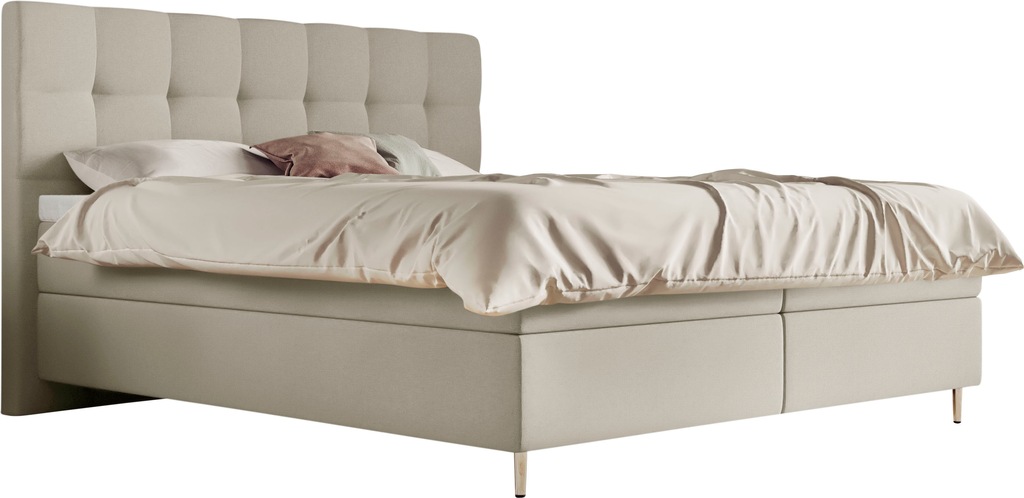 Bild von Schlaraffia Boxspringbett »Aida«, inklusive GELTEX® Next Topper, Metallfuß chrome, niedriges Kopfteil