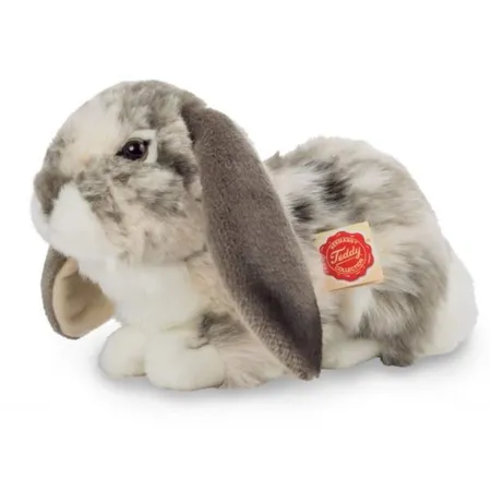Bild von Teddy Hermann 93797 Hase Widder-Kaninchen liegend grau-Weiss gescheckt 30 cm, Kuscheltier, Plüschtier mit recycelter Füllung