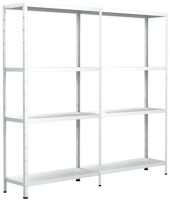 Bild von SCHULTE REGALWELT Grundregal mit Anbauregal, HxBxT 180 x 180 x 35 cm, 340 kg Traglast (max.), 8 Böden - weiss