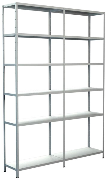Bild von SCHULTE REGALWELT Grundregal mit Anbauregal, HxBxT 230 x 160 x 35 cm, 510 kg Traglast (max.), 12 Böden - weiss