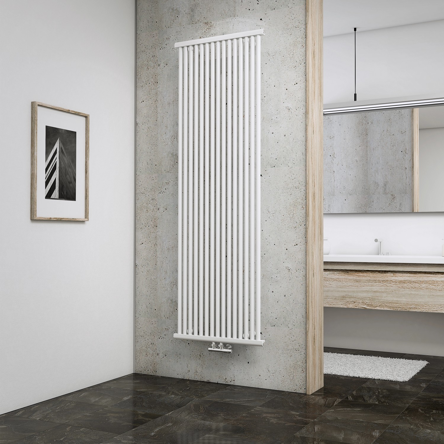 Bild von Schulte ExpressPlus Design-Heizkörper Kiel Mittenanschluss 1232 W Alpinweiß