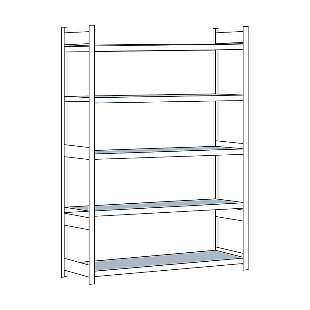 Bild von SCHULTE Weitspannregal WS 2000 15736 silber 225,0 x 80,0 x 300,0 cm