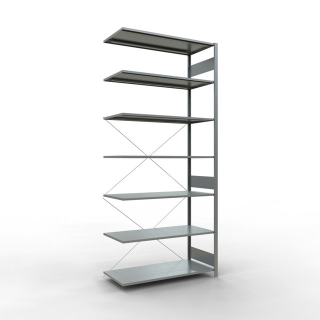 Bild von Schulte Anbauregal Steckregal MULTIplus150 3000 x 1300 x 600 mm 7 Fachböden Kreuzstrebe verzinkt