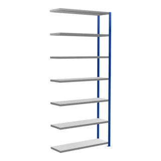 Bild von Schulte Anbauregal Steckregal MULTIplus250 3000 x 1300 x 400 mm 7 Fachböden Kreuzstrebe RAL 5010 enzianblau/verzinkt