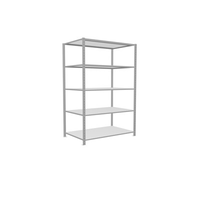 Bild von Schulte Grundregal Steckregal MULTIplus250 2000 x 1300 x 800 mm 5 Fachböden Kreuzstrebe RAL 7035 lichtgrau