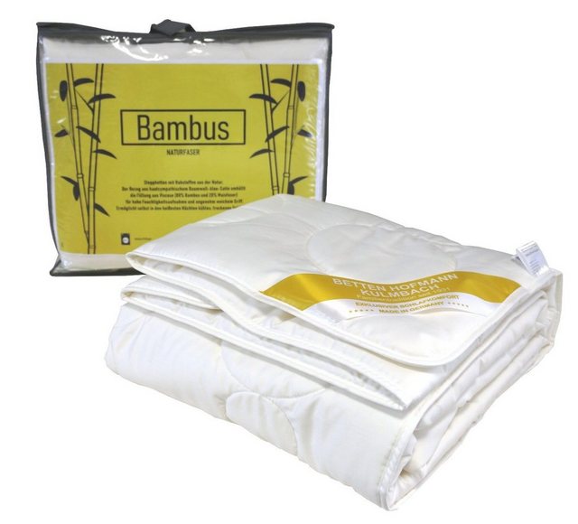 Bild von Betten Hofmann Naturhaarbettdecke Bambus Sommerbett Steppbett 200x220 Sommerdecke waschbar 100% Natur, Füllung: Viskose