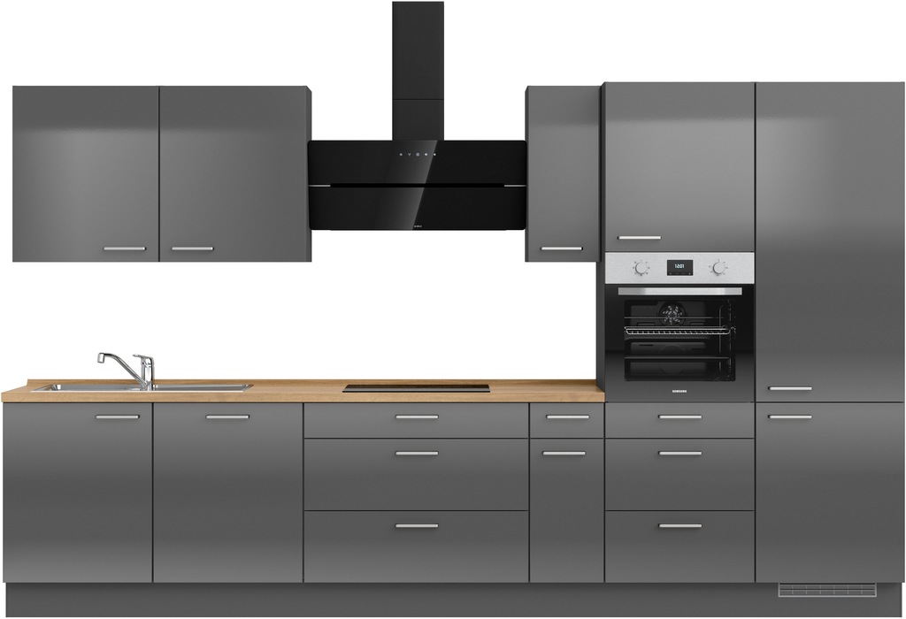 Bild von nobilia® Küchenzeile »"Flash premium"«, vormontiert, Ausrichtung wählbar, Breite 360 cm, wahlw. mit E-Geräten