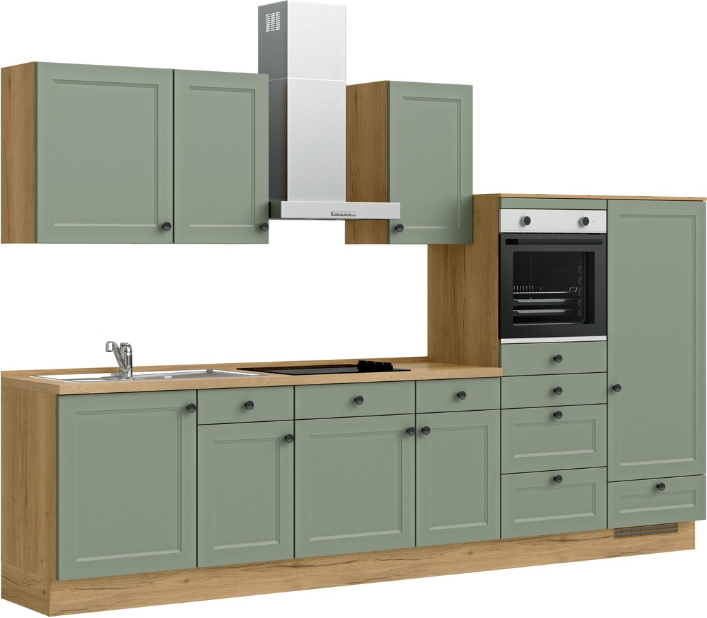 Bild von nobilia® Küchenzeile »"Cascada basic"«, vormontiert, Ausrichtung wählbar, Breite 330 cm, wahlw. mit E-Geräten