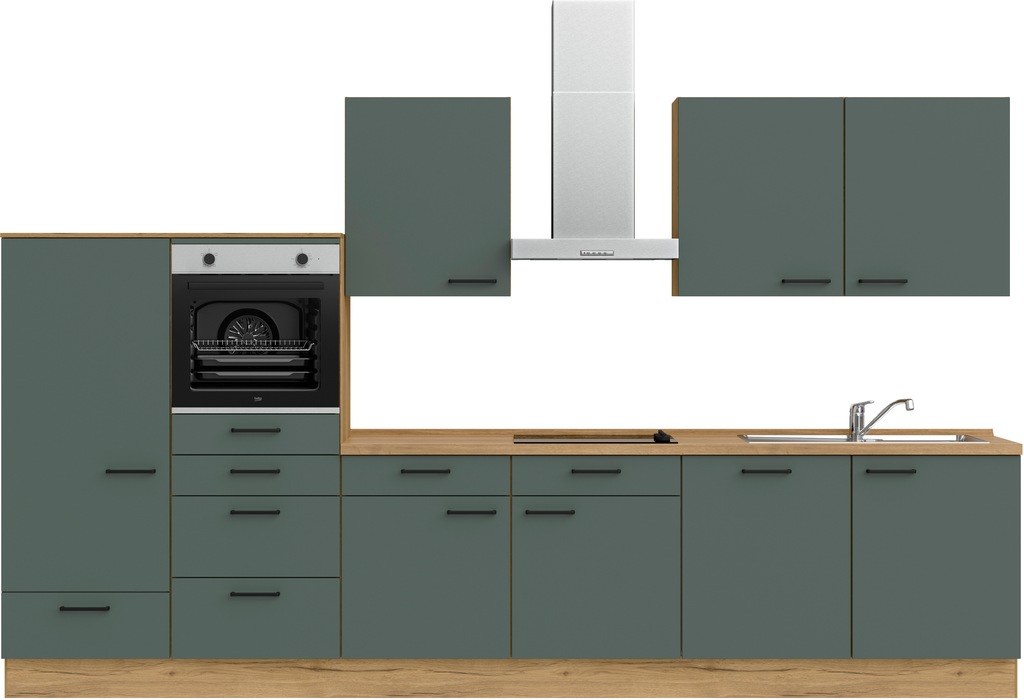 Bild von nobilia® Küchenzeile »"Easytouch basic"«, vormontiert, Ausrichtung wählbar, Breite 360 cm, wahlw. mit E-Geräten