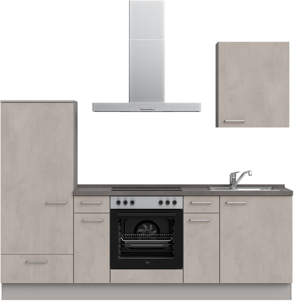 Bild von nobilia® Küchenzeile »"Riva basic"«, vormontiert, Ausrichtung wählbar, Breite 240 cm, wahlw. mit E-Geräten