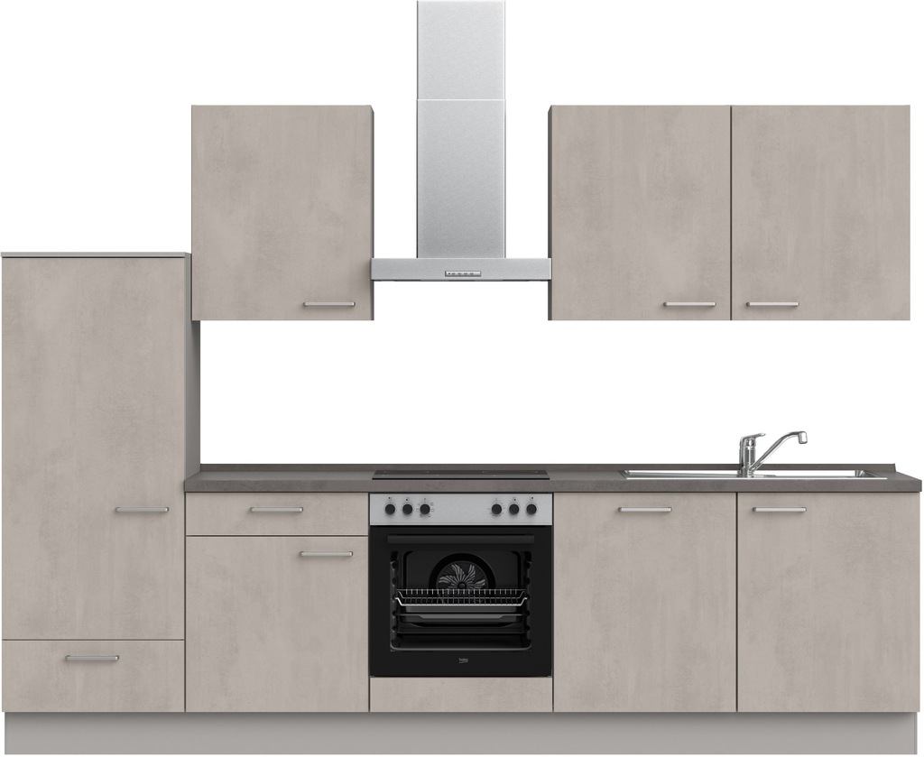 Bild von nobilia® Küchenzeile »"Riva basic"«, vormontiert, Ausrichtung wählbar, Breite 300 cm, wahlw. mit E-Geräten