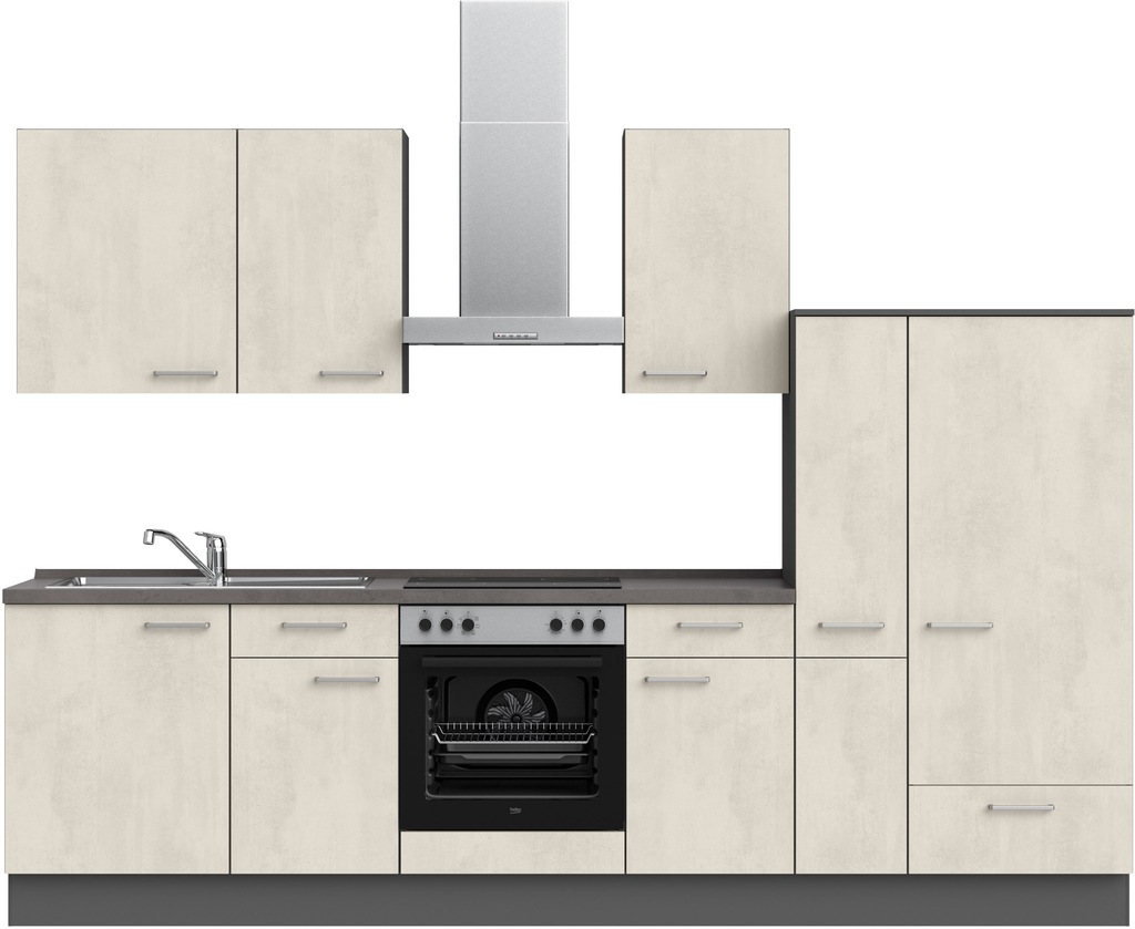 Bild von nobilia® Küchenzeile »"Riva basic"«, vormontiert, Ausrichtung wählbar, Breite 300 cm, wahlw. mit E-Geräten