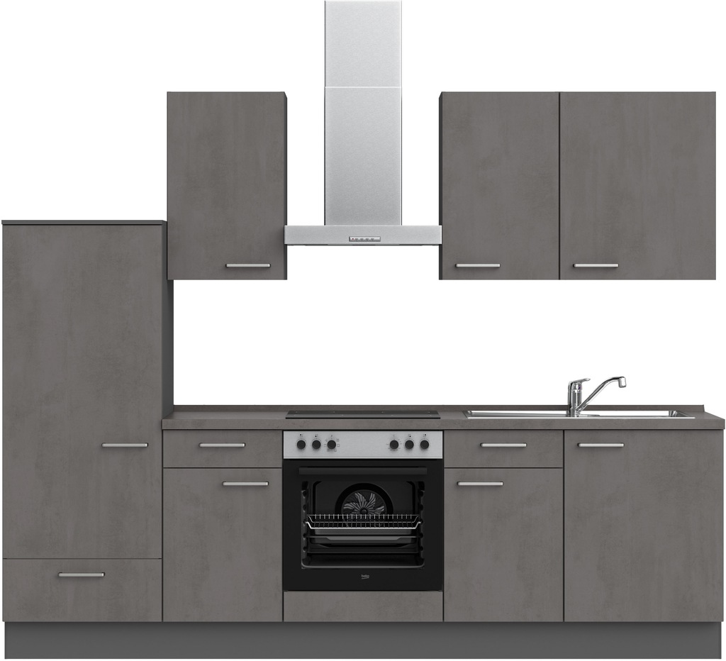 Bild von nobilia® Küchenzeile »"Riva basic"«, vormontiert, Ausrichtung wählbar, Breite 270 cm, wahlw. mit E-Geräten
