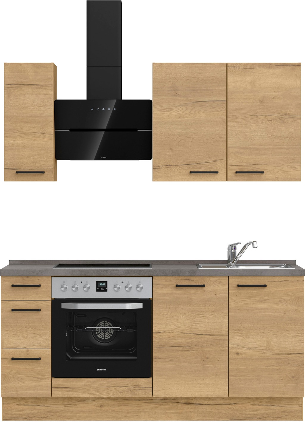Bild von nobilia® Küchenzeile »"Structura premium"«, vormontiert, Ausrichtung wählbar, Breite 180 cm, wahlw. mit E-Geräten