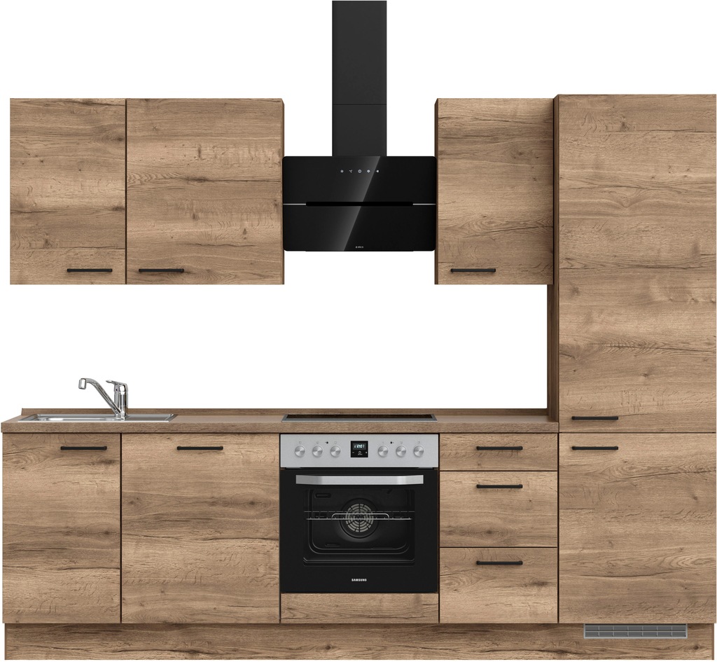 Bild von nobilia® Küchenzeile »"Structura premium"«, vormontiert, Ausrichtung wählbar, Breite 270 cm, wahlw. mit E-Geräten